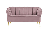 Iconic Home Alicia Tufted Velvet Loveseat Sofa 