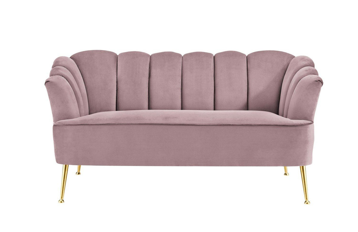 Iconic Home Alicia Tufted Velvet Loveseat Sofa 