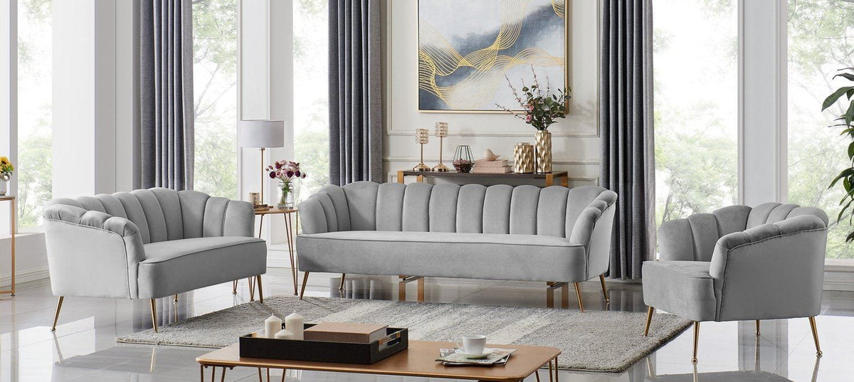 Iconic Home Alicia Tufted Velvet Sofa 