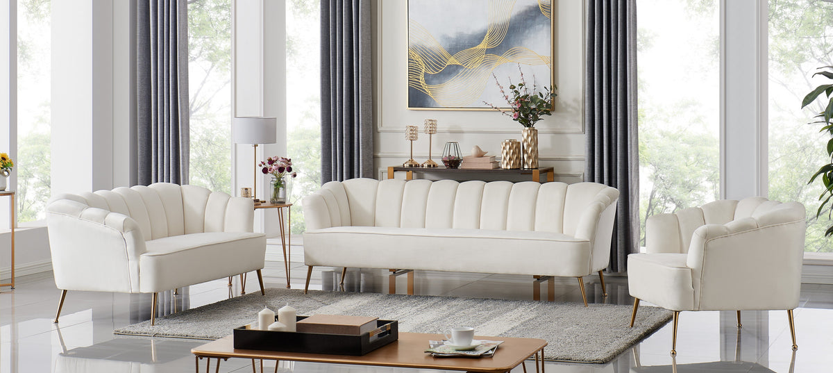 Iconic Home Alicia Tufted Velvet Sofa 