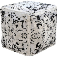 Iconic Home Alina Viscose Two-Tone Square Ottoman Pouf 