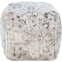 Iconic Home Alina Viscose Two-Tone Square Ottoman Pouf 