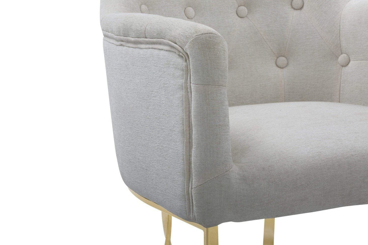 Iconic Home Amalfi Tufted Linen Accent Chair 