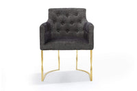 Iconic Home Amalfi Tufted Linen Accent Chair 