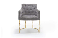 Iconic Home Amalfi Tufted Linen Accent Chair 