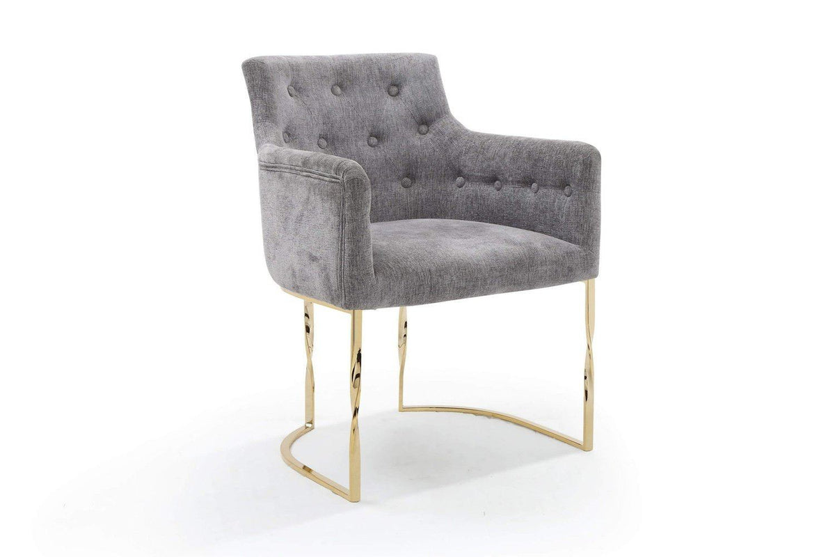 Iconic Home Amalfi Tufted Linen Accent Chair 