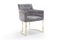 Iconic Home Amalfi Tufted Linen Accent Chair 