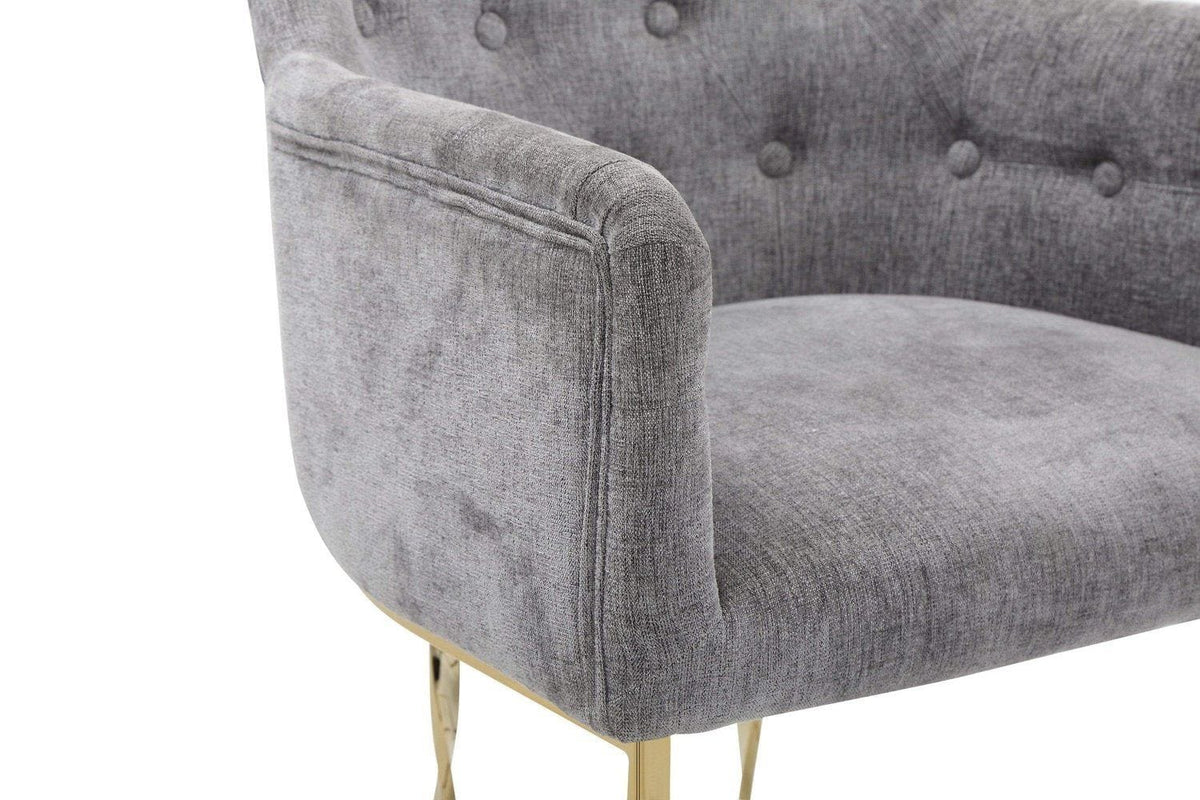 Iconic Home Amalfi Tufted Linen Accent Chair 