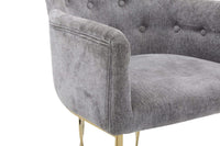 Iconic Home Amalfi Tufted Linen Accent Chair 