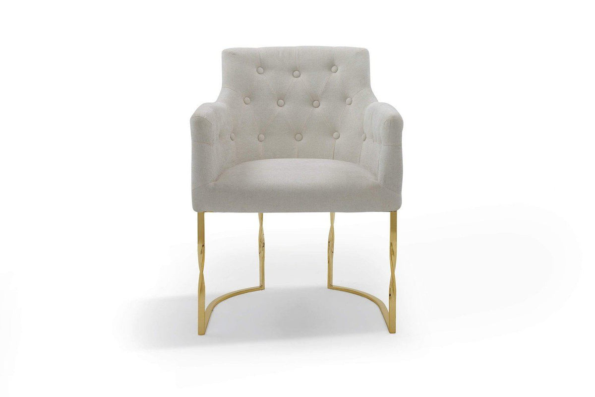 Iconic Home Amalfi Tufted Linen Accent Chair 
