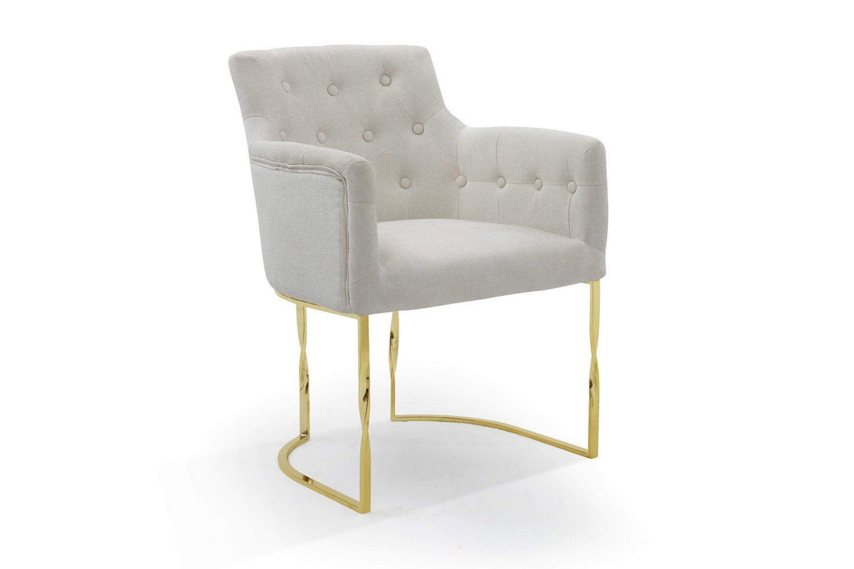 Iconic Home Amalfi Tufted Linen Accent Chair 