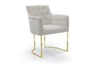 Iconic Home Amalfi Tufted Linen Accent Chair 