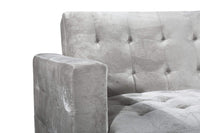 Iconic Home Amandal Right Facing Velvet Sectional Sofa Sleeper Bed 