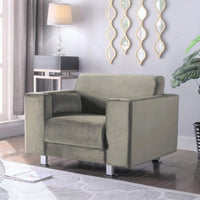 Iconic Home Amarillo Sleek Velvet Club Chair Taupe
