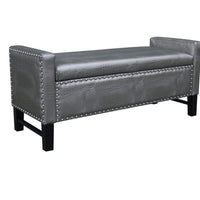 Iconic Home Archer Faux Leather Storage Bench 