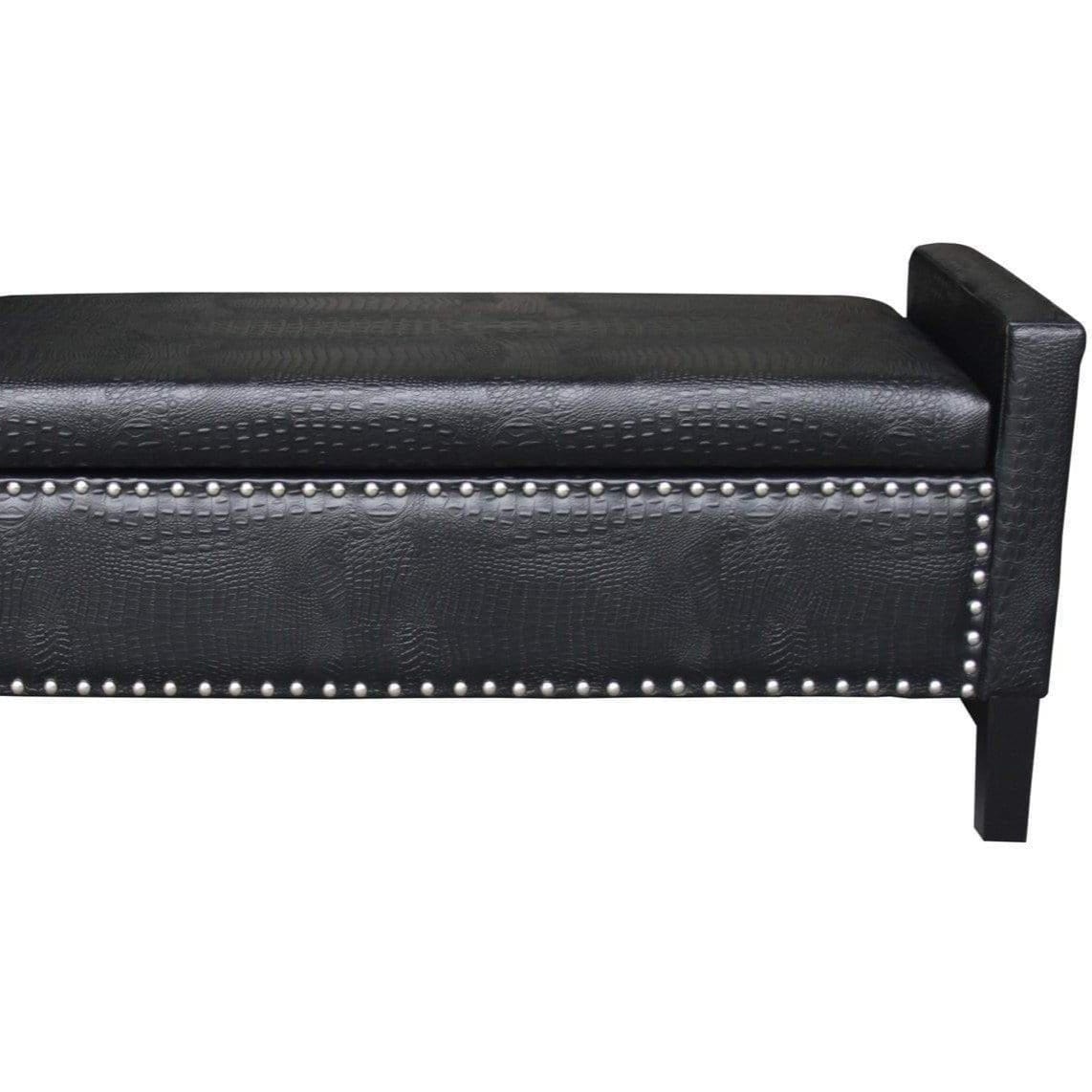 Iconic Home Archer Faux Leather Storage Bench 