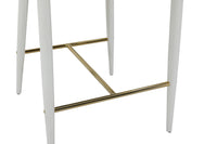 Iconic Home Arwen Faux Leather Counter Stool Chair Gold Footrest 
