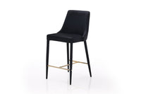 Iconic Home Arwen Faux Leather Counter Stool Chair Gold Footrest 