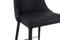 Iconic Home Arwen Faux Leather Counter Stool Chair Gold Footrest 