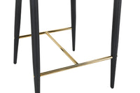 Iconic Home Arwen Faux Leather Counter Stool Chair Gold Footrest 