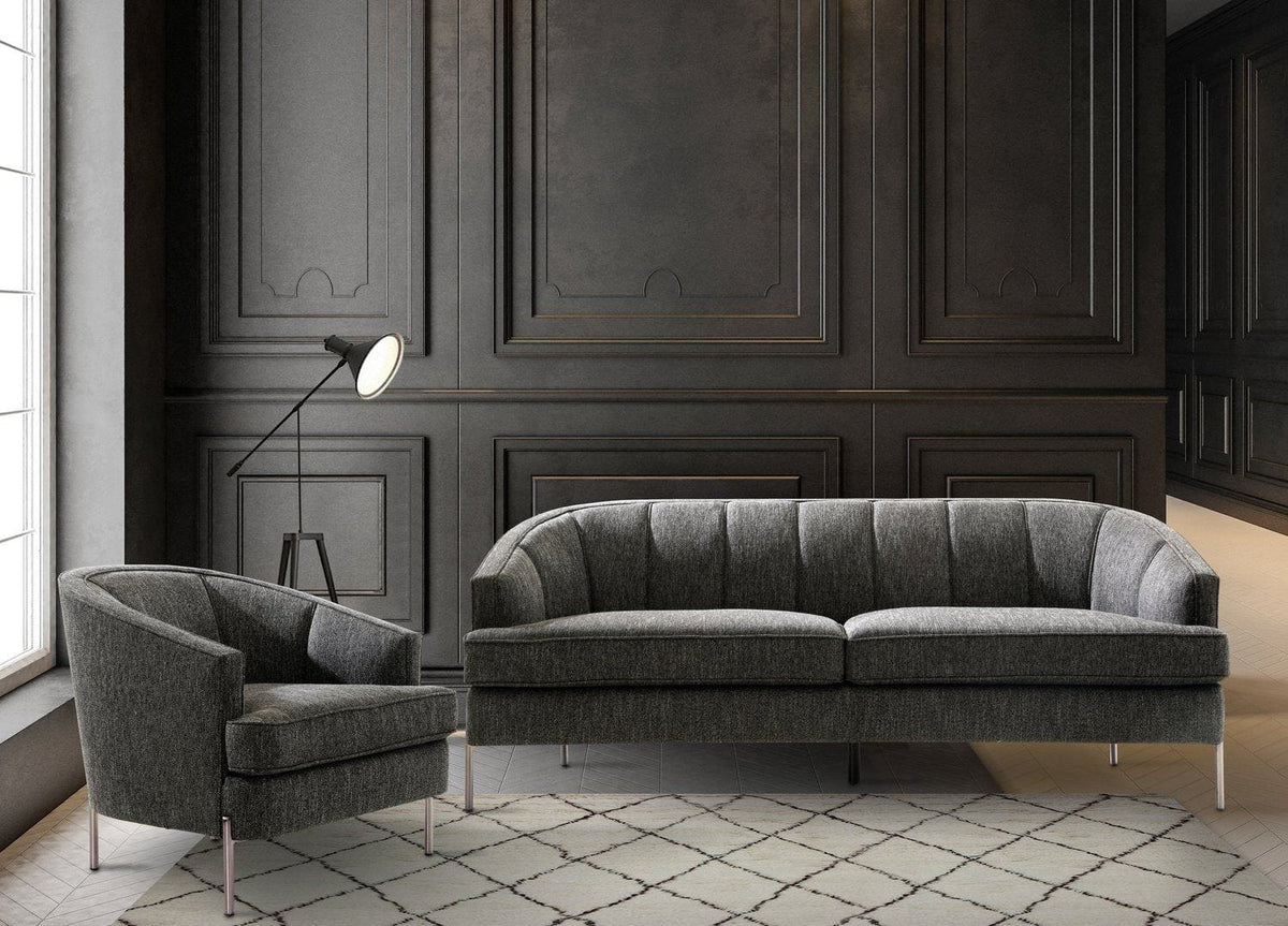 Iconic Home Astoria Linen Textured Club Chair 