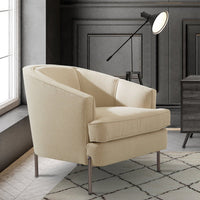 Iconic Home Astoria Linen Textured Club Chair Beige