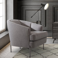 Iconic Home Astoria Linen Textured Club Chair Grey