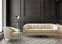 Iconic Home Astoria Linen Textured Sofa 