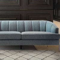 Iconic Home Astoria Linen Textured Sofa Blue