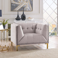 Iconic Home Azalea Velvet Club Chair Silver
