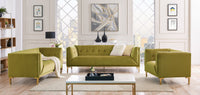 Iconic Home Azalea Tufted Velvet Loveseat Sofa 