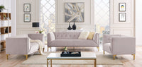 Iconic Home Azalea Tufted Velvet Loveseat Sofa 