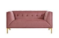 Iconic Home Azalea Tufted Velvet Loveseat Sofa 