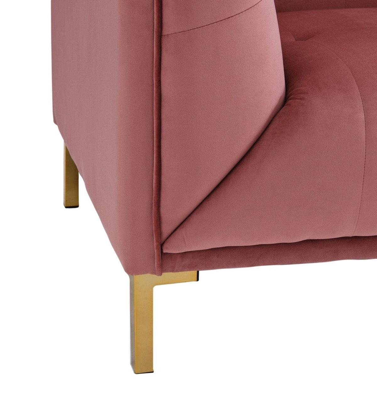 Iconic Home Azalea Tufted Velvet Upholstered Loveseat Sofa Gold Y