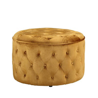 Iconic Home Batya Tufted Velvet Round Ottoman Pouf 