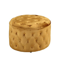 Iconic Home Batya Tufted Velvet Round Ottoman Pouf 