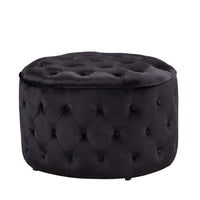 Iconic Home Batya Tufted Velvet Round Ottoman Pouf 