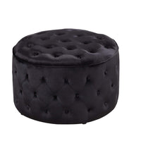 Iconic Home Batya Tufted Velvet Round Ottoman Pouf 