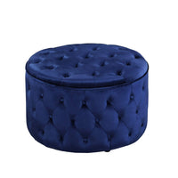 Iconic Home Batya Tufted Velvet Round Ottoman Pouf 