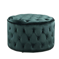 Iconic Home Batya Tufted Velvet Round Ottoman Pouf 