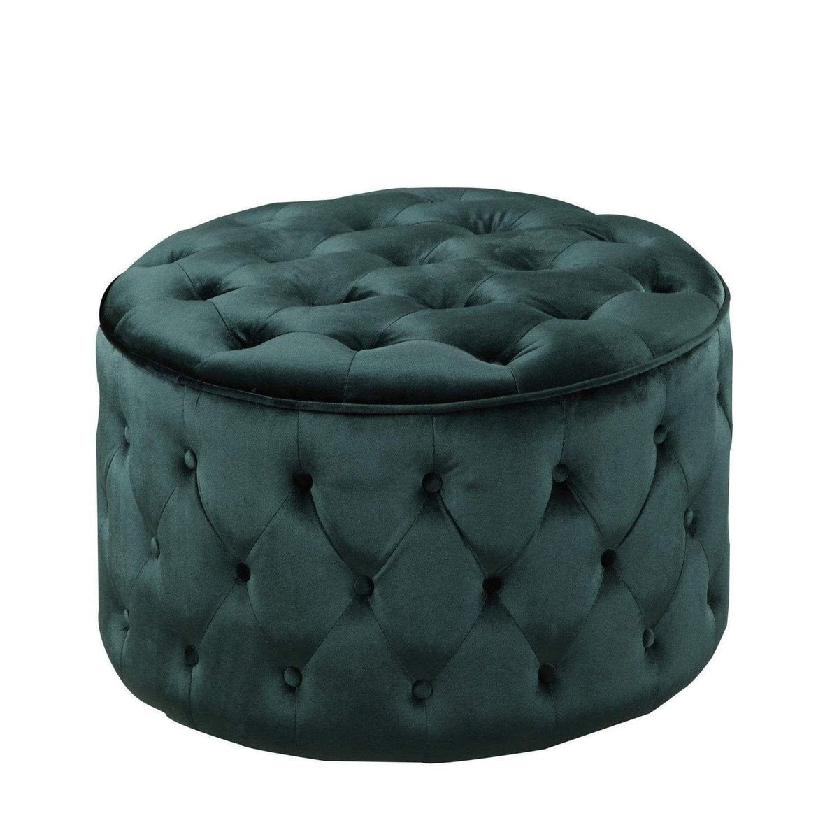 Iconic Home Batya Tufted Velvet Round Ottoman Pouf 
