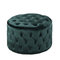 Iconic Home Batya Tufted Velvet Round Ottoman Pouf 