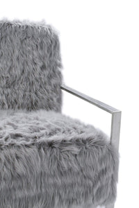 Iconic Home Bayla Faux Fur Accent Club Chair 