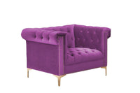 Iconic Home Bea Tufted Velvet Club Chair 