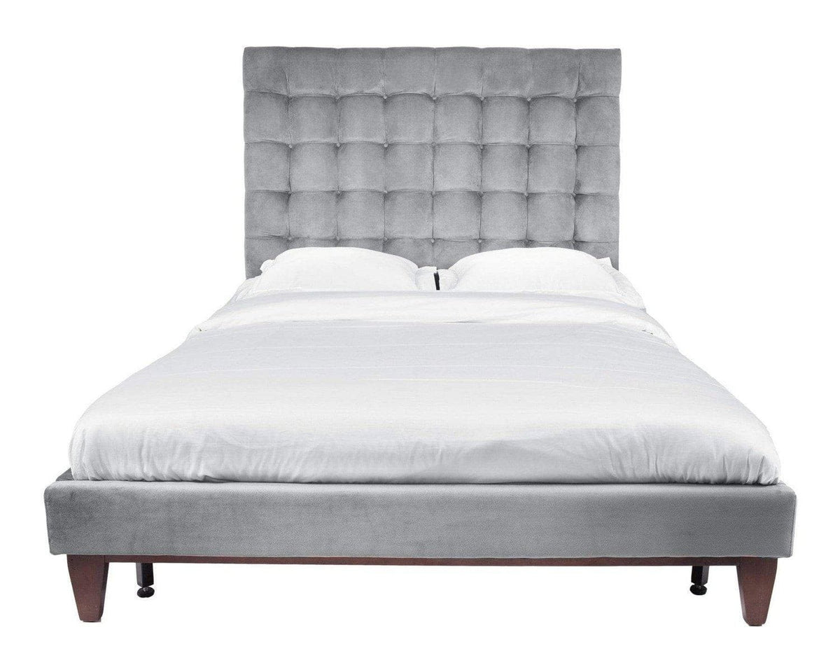 Iconic Home Beethoven Tufted Velvet Bed Frame With Headboard 