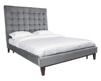 Iconic Home Beethoven Tufted Velvet Bed Frame With Headboard 