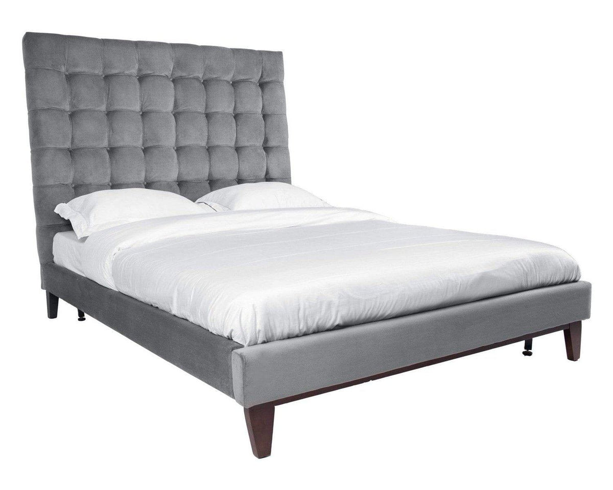 Iconic Home Beethoven Tufted Velvet Bed Frame With Headboard 