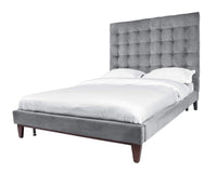 Iconic Home Beethoven Tufted Velvet Bed Frame With Headboard 