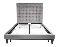 Iconic Home Beethoven Tufted Velvet Bed Frame With Headboard 