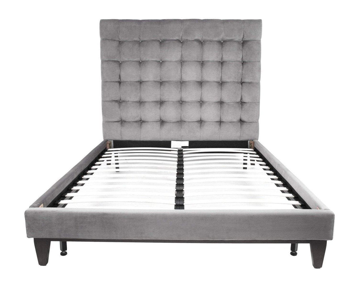 Iconic Home Beethoven Tufted Velvet Bed Frame With Headboard 